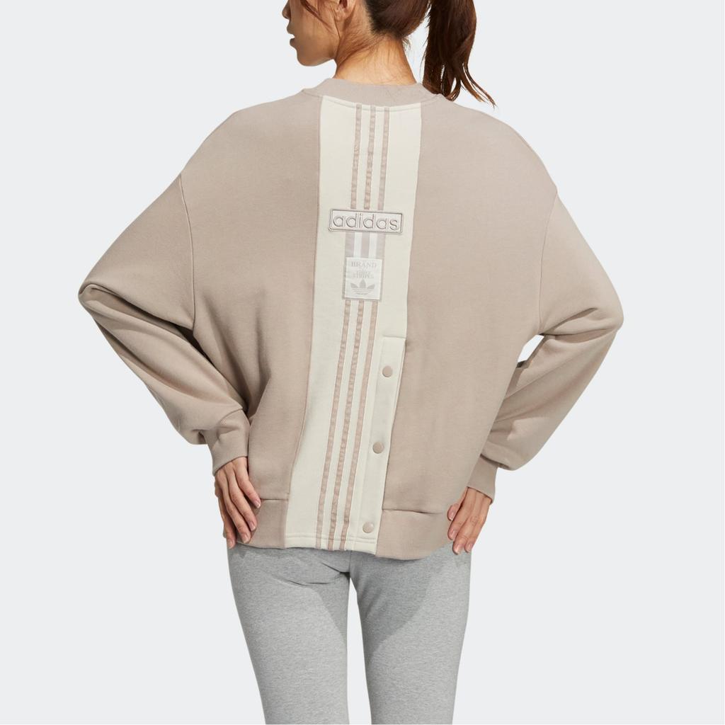 Adidas Originals Adibreak Crew Neck Sweatshirt with Patchwork and Embroidered Logo Women Tops Grey IC8131