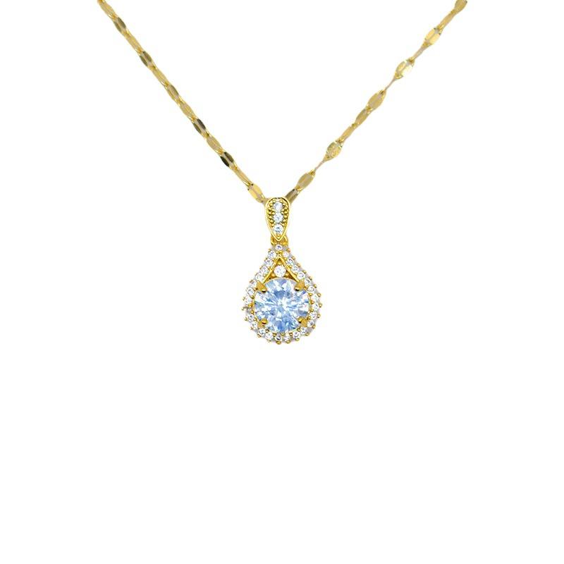 Water Drop Necklace, Simple And Personalized Women'S Single Product, Versatile Titanium Steel Collarbone Chain