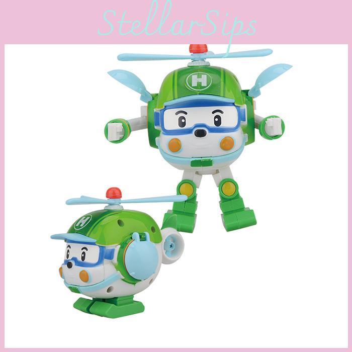 Komplettes Set aus 4 Stück Robocar Poli Ambe Roy Helly Transformer Spielzeug für Kinder Osterdekoration
