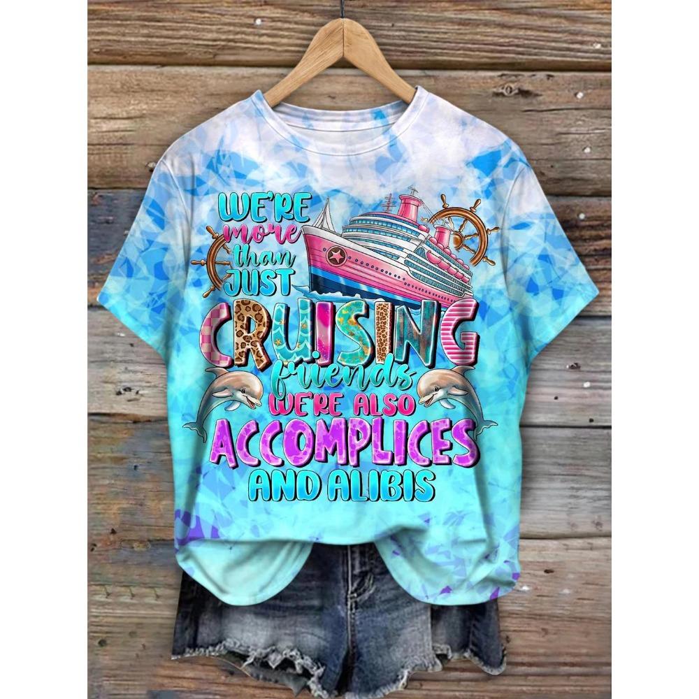 

3D Принты Красочные Гавайские Футболки с Коротким Рукавом и Круглым Вырезом Летняя Повседневная Женская Одежда 8XL