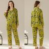 Spring and Autumn Women's High-Grade Ice Silk Pajamas Homewear Suit Women's Summer Cartoon Long-Sleeved Homewear Suit