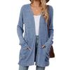 2024 Autumn/Winter Solid Color Long-Sleeve Pocket Cardigan Knitwear