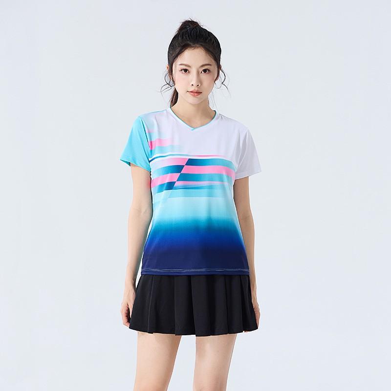 Womens Badminton Sport Set Quick-Dry Short Sleeve Top Skort Pants Training Competition Team Uniform
