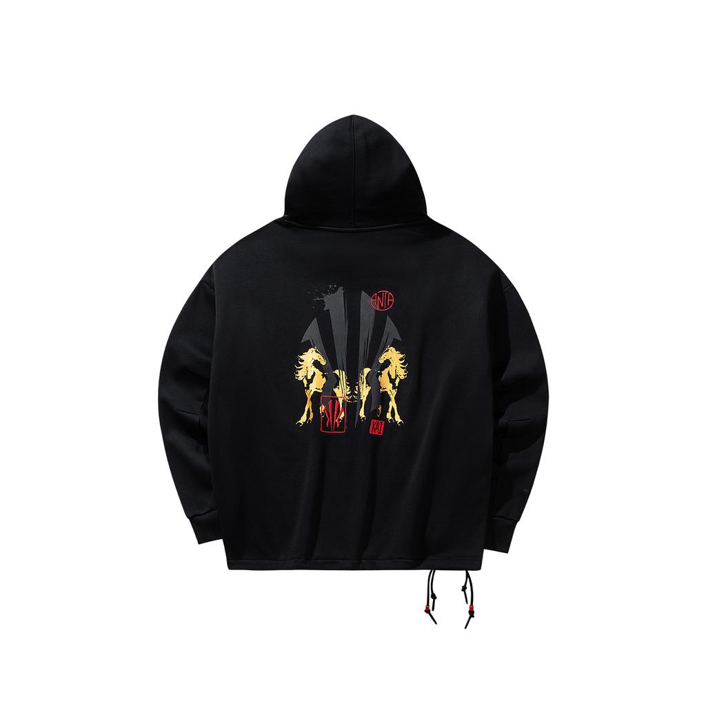 Anta Kyrie Series Dragon Horse Spirit Trendy Fashion Casual Versatile Simple Comfortable Loose Fleece Lined Warm Logo Hoodie 172611718N-3