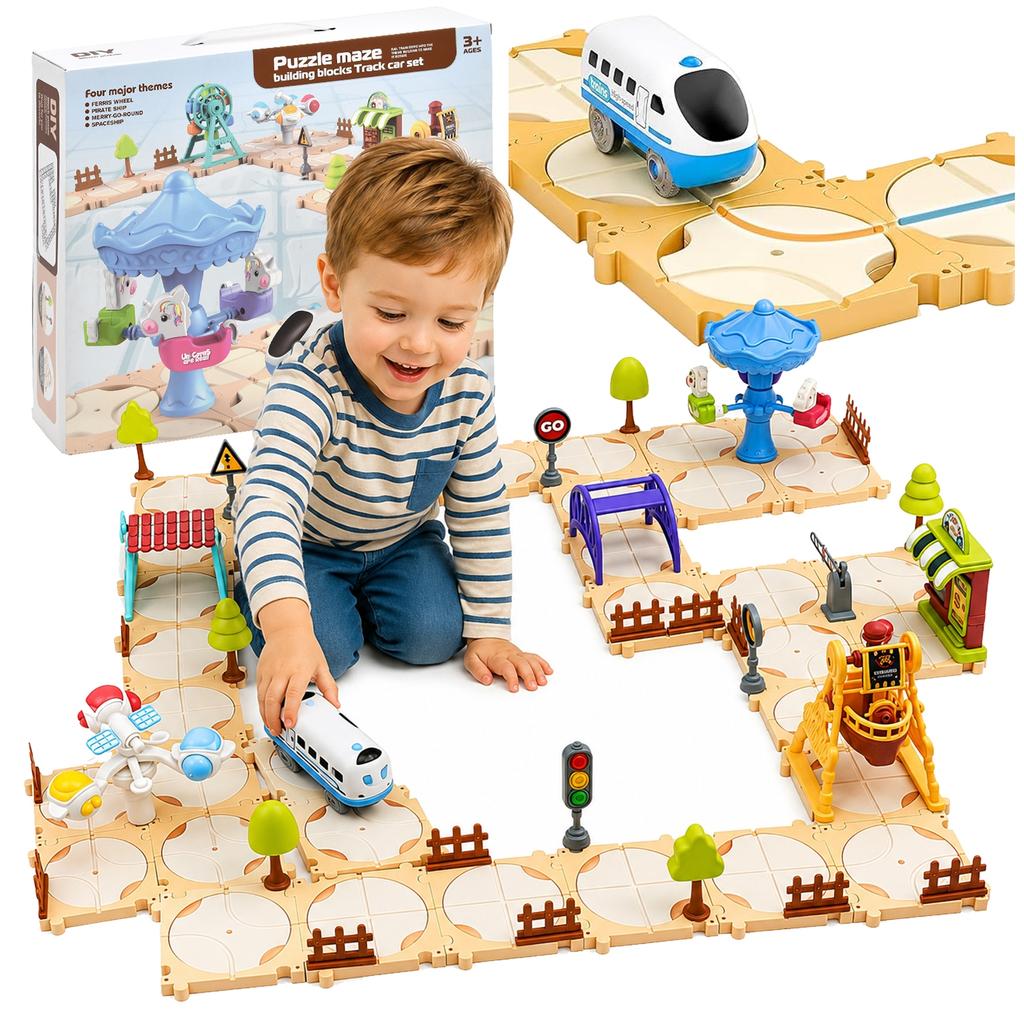 [PACZB] DIY Electric Train Puzzle Construction Set 125 Pcs Z3382