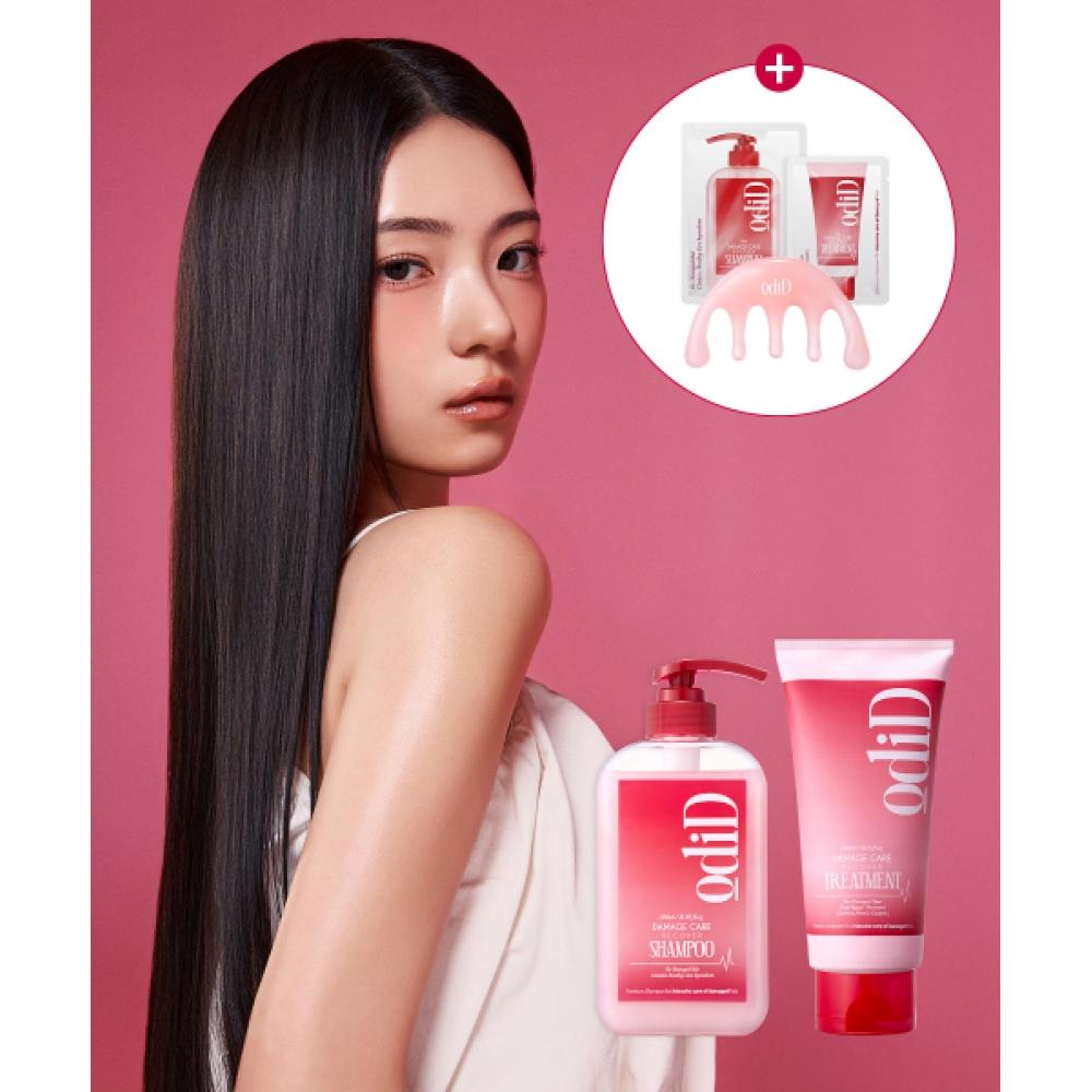 Odid [set] [gift] Odid Damage Care Recover Treatment 300ml+shampoo 500ml+scalp Brush+ 2 Sachets  10ml Shampoo+6ml Treatment 