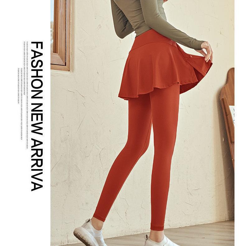 Women's Quick-Dry Running and Yoga Skirt Leggings - Fake Two-Piece Fitness Pants