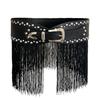 Vertical Tassel Riveted Belt and Wide Waist Seal Are Unique, Fashionable and Versatile, Featuring European and American Autumn and Winter Fashion