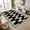 Alfombra de Sala de Estar Estilo Fresco Nórdico Decoración Minimalista Alfombras Antideslizantes para Cafetería Dormitorio Fácil de Limpiar Alfombrillas con Patrón Ondulado