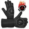 Hitzebeständige feuerfeste Silikon-Grillhandschuhe - 500 bis 800 Grad Wärmeisolierung, Aramid-Ofenhandschuhe.