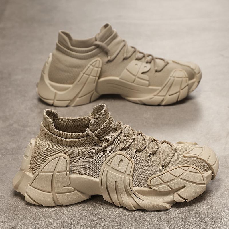 22 new summer youth sports and leisure shoes, light and breathable thick-soled comfortable flying woven trendy shoes