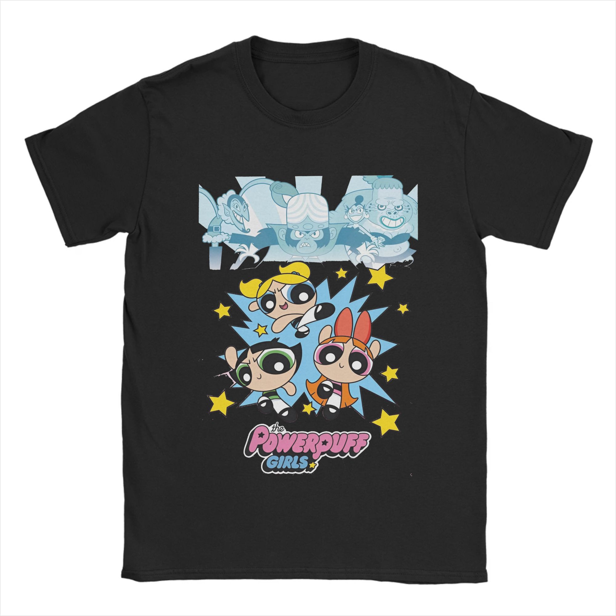 

Чоловічі футболки P-Powerpuffs Girls Вінтажна футболка 100% бавовна З круглим вирізом Короткий рукав Футболка Подарунок на день народження Одяг S
