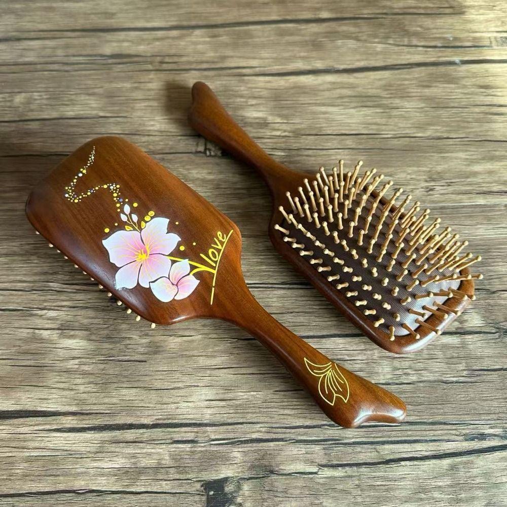 Anti Static Sandalwood Hair Comb Portable Air Bag Massage Comb Air Cushion Comb  Curly Hair