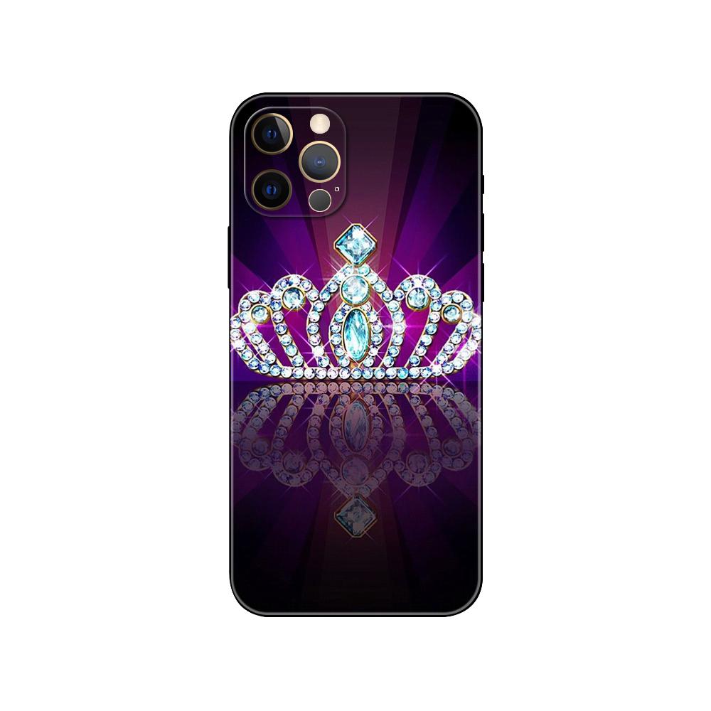 Чехол для телефона с принтом алмазной короны для iPhone 5 5s 2020se 6 6s 7 8 plus x 10 XR XS 11 12 13 mini pro MAX черная задняя крышка из ТПУ iphone 5 5S SE 2016
