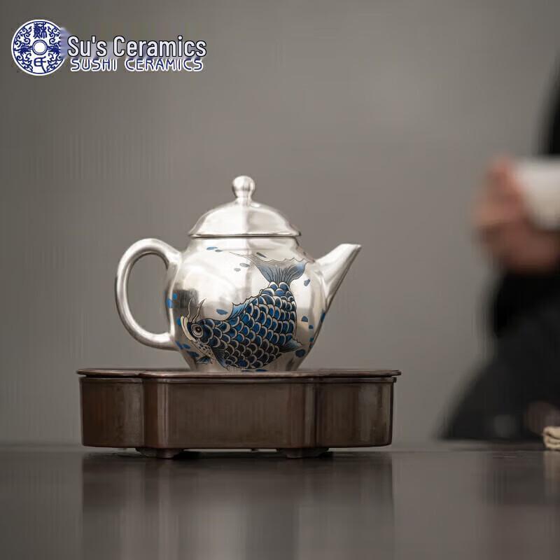 Ceramic Gilded Silver Kung Fu Teapot