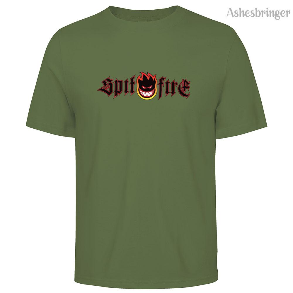 Men's Cotton Spitfire Man T-shirt Round Neck Casual Street Style Fashion Breathable Tops for Men and Women