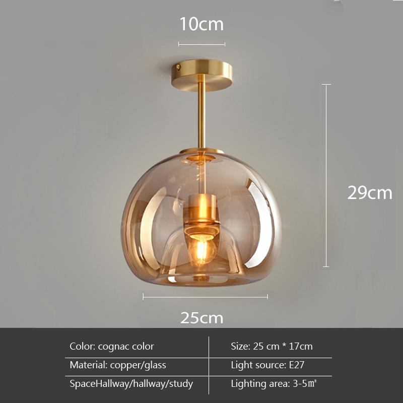 Glas-Deckenleuchte, nordische Textur, LED-Esszimmerlampe, Korridor, kreative Wohnzimmerbeleuchtung