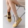 French Retro Light Mouth Velcro Mary Jane Women's Shoes 2025 New Fashion Versatile with Skirt Small Leather Shoes
