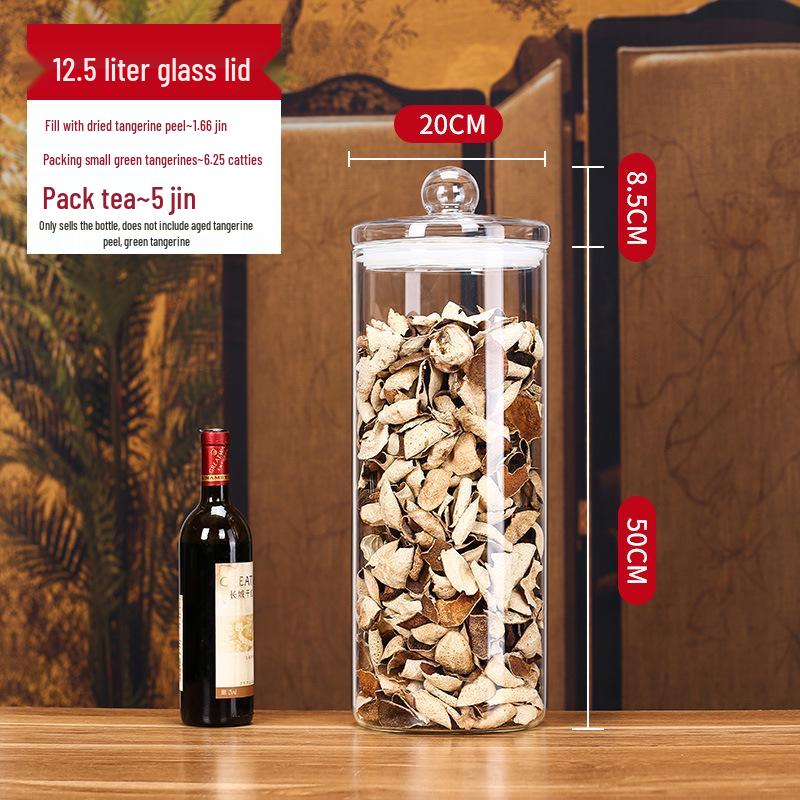 Large Glass Food-Grade Storage Jar for Dried Tangerine Peel and Tea Sealed for Freshness