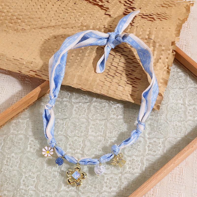 Summer  Scarf Necklace Colorful Stainless Steel Pendant Necklace Shell Fish Seahorse Love Pendant Jewelry