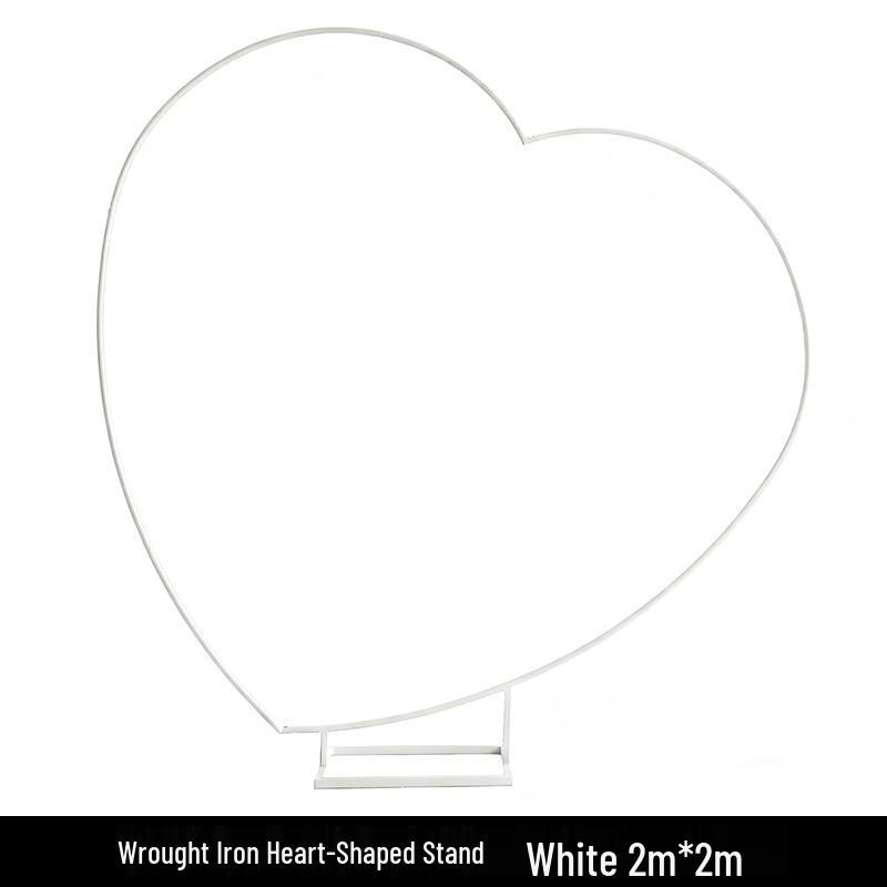 7.2FT Herzförmiger Hintergrundständer für Hochzeiten & Partys - Schmiedeeisen Ballonbogen