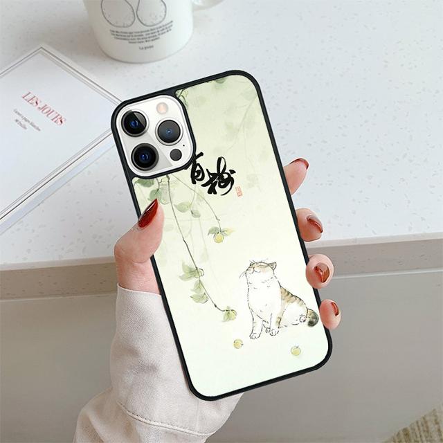 Japanese Cat Culture Aesthetic Art Phone Case For iPhone 17 Air 14 15 16 13 12 Cover For Apple Pro Max Plus