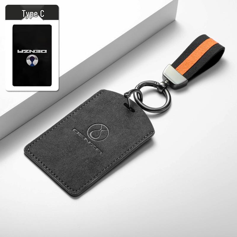 BYD D9 Suede Car Key Case - NFC Card Holder with Logo, Three-Color Protection for Men & Women