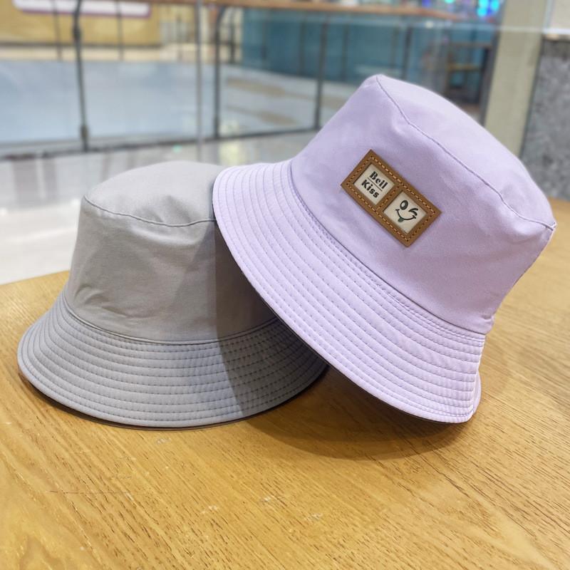 Cute Smiley Double-sided Fisherman Hat Women Summer Sunscreen Alphabet Basin Hat Men Students Versatile Sun Hat