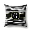 Polyester Pillowcase Zebra Pattern Printing Home Decoration Pillowcase 26 English Letter Cushion Cover Black and White