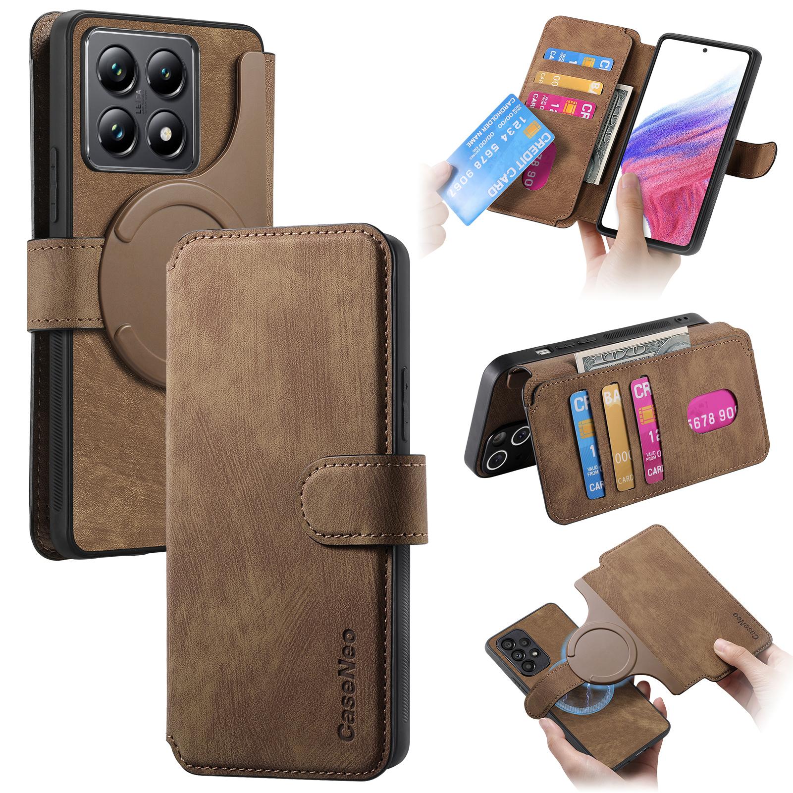 

For Xiaomi 14T Magnetic Case CASENEO Detachable Leather Phone Wallet Cover F