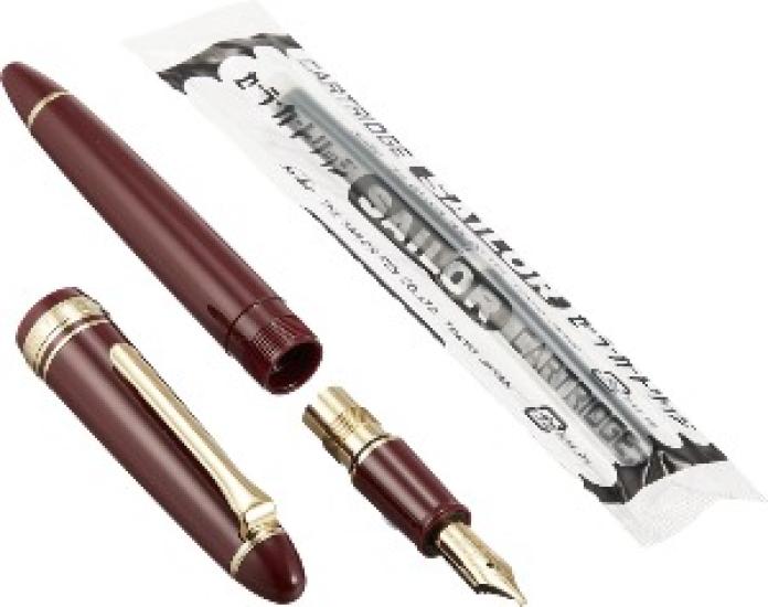 Sailor Profit Casual Fountain Pen Gold Trim Red Music (MS) Nib 11-0570-930 with Converter