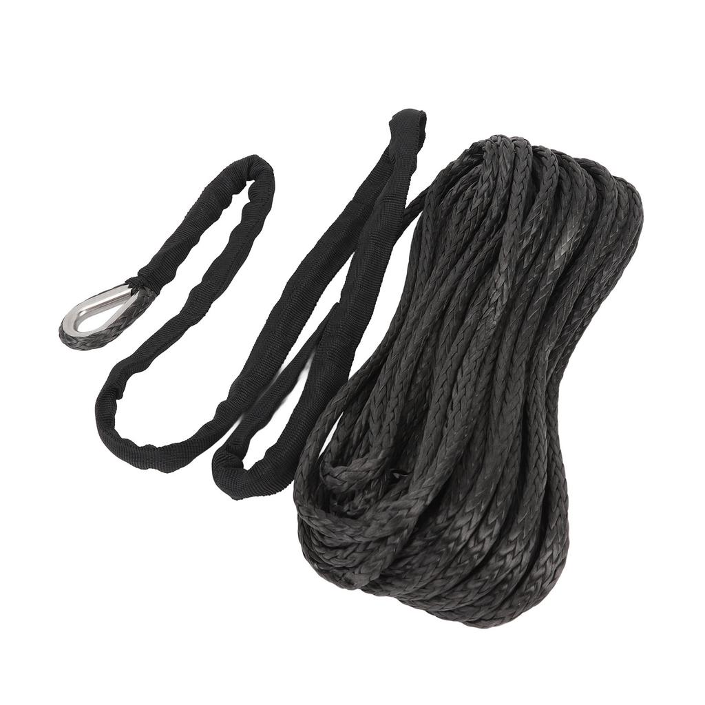 1 5in X 49.2ft ATV Winch Rope with 1 4in Hooks Rubber Stopper 7000 Lbs Breaking Strength for ATV SUV UTV Motorcycle