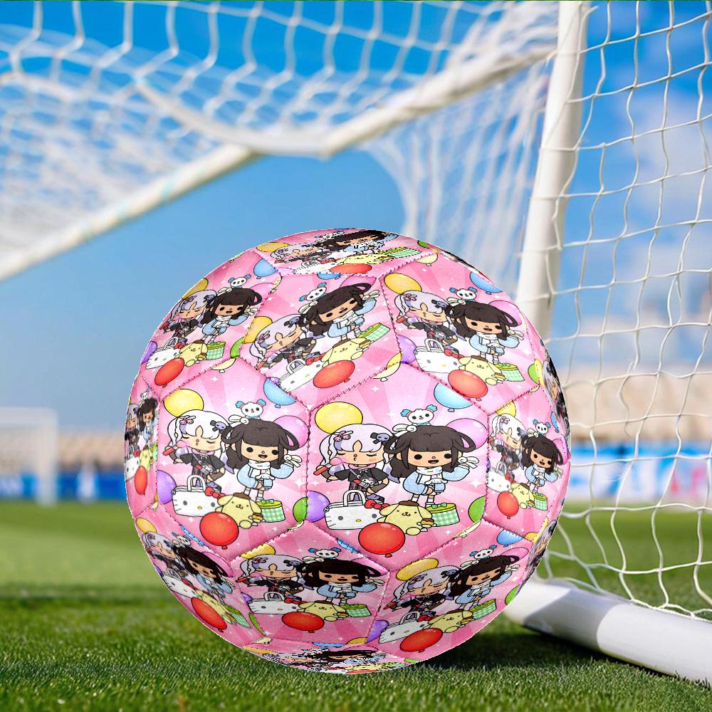Toca Boca Game Characters In Grid Size 5 Soccer Ball, Suitable for Training and Matches, High-Elasticity, Wear-Resistant Material Gift for Fan