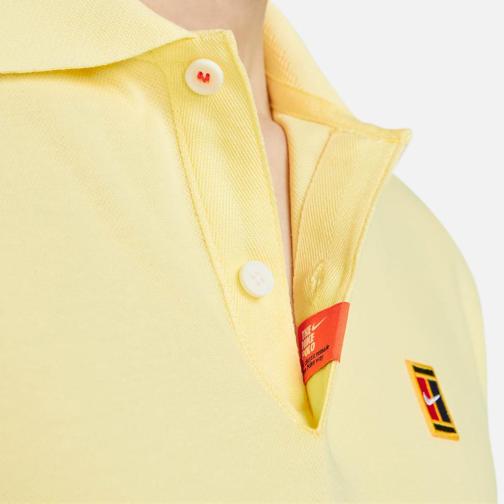 Nike Solid Logo Casual Short Sleeve Polo Shirt Men Tops Lemon-Yellow DA4380-706