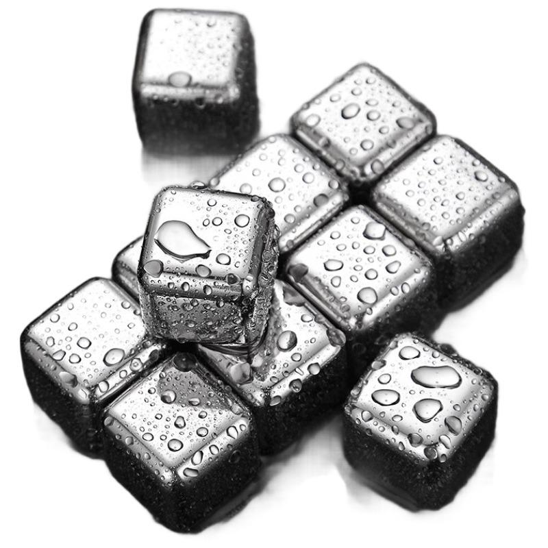 304 Food Grade Stainless Steel Square Ice Cubes for Quick Freeze, Wine, Water, Whiskey, Household Use