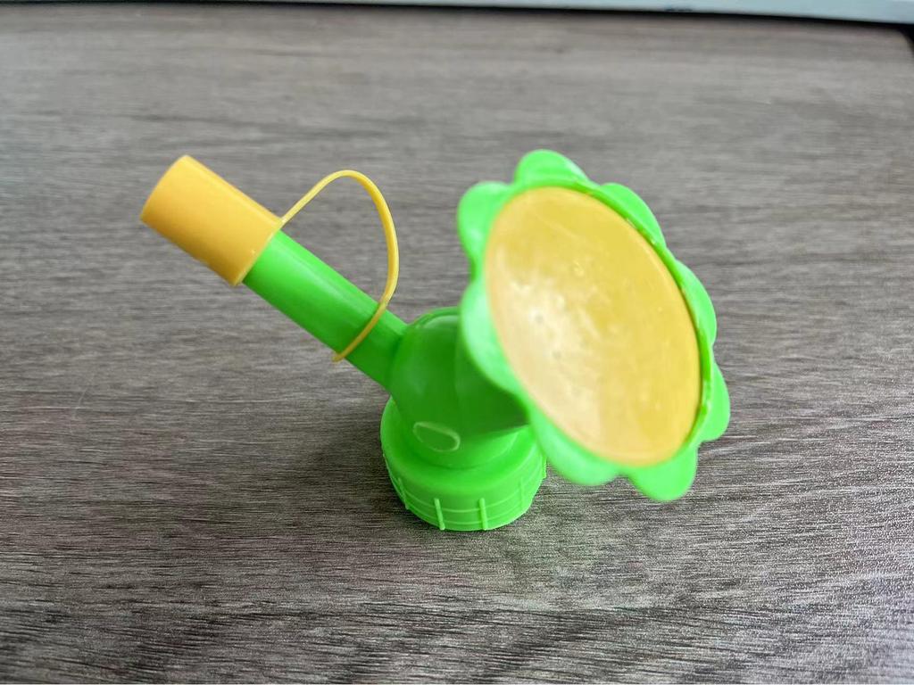 Sunflower Double-Head Watering Bottle: Small Potted Plant Sprinkler with Long Spout for Household Use.