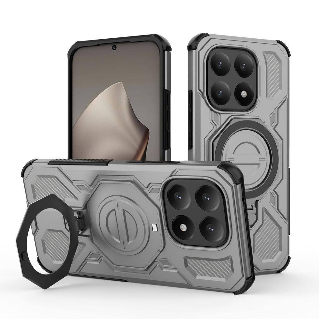 Xiaomi 15T Magnetic Ring Case 360° Rotatable [Military-Grade Drop Protection] + Metal Plate for MagSafe Phone Case