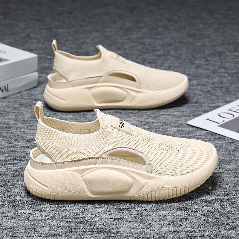 Women's Hollow Eyelets Thick Bottom Sneakers Flat Summer Sports Outdoor Running Shoes