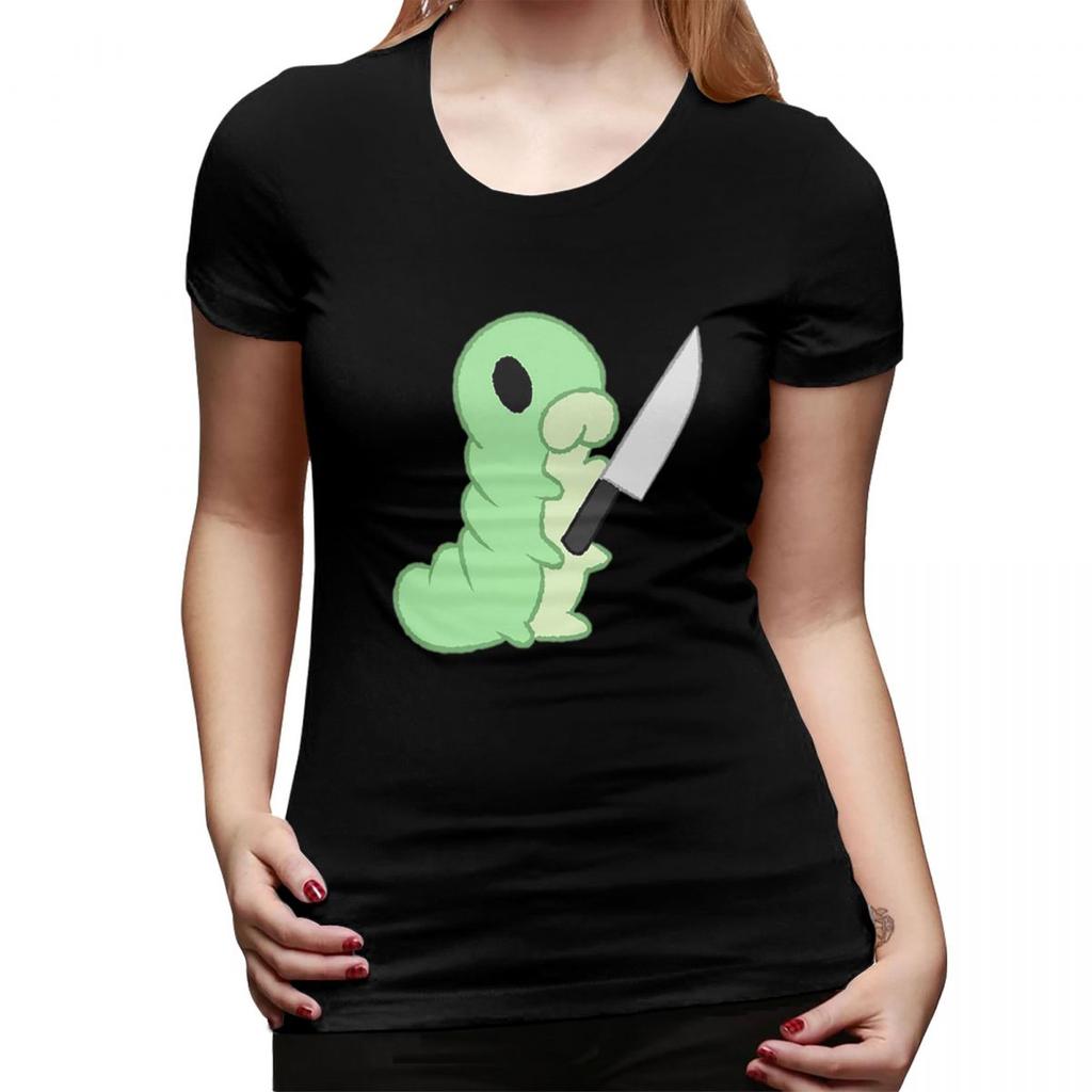 Hollow Knight Grub With A Knife TShirt for Women Round Neck Streetwear T Shirts Womens Short Sleeve Summer Clothes Tops