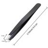 12 Pieces Stainless Steel Slant Tip Tweezers Precision Tweezers for Eyebrows (Black)