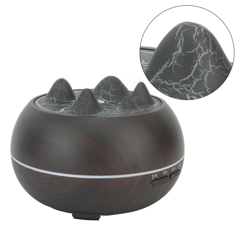Flaming Mountain Humidifier Mini Essential Oil Diffuser Aromatherapy Machine for Office  Black Grain