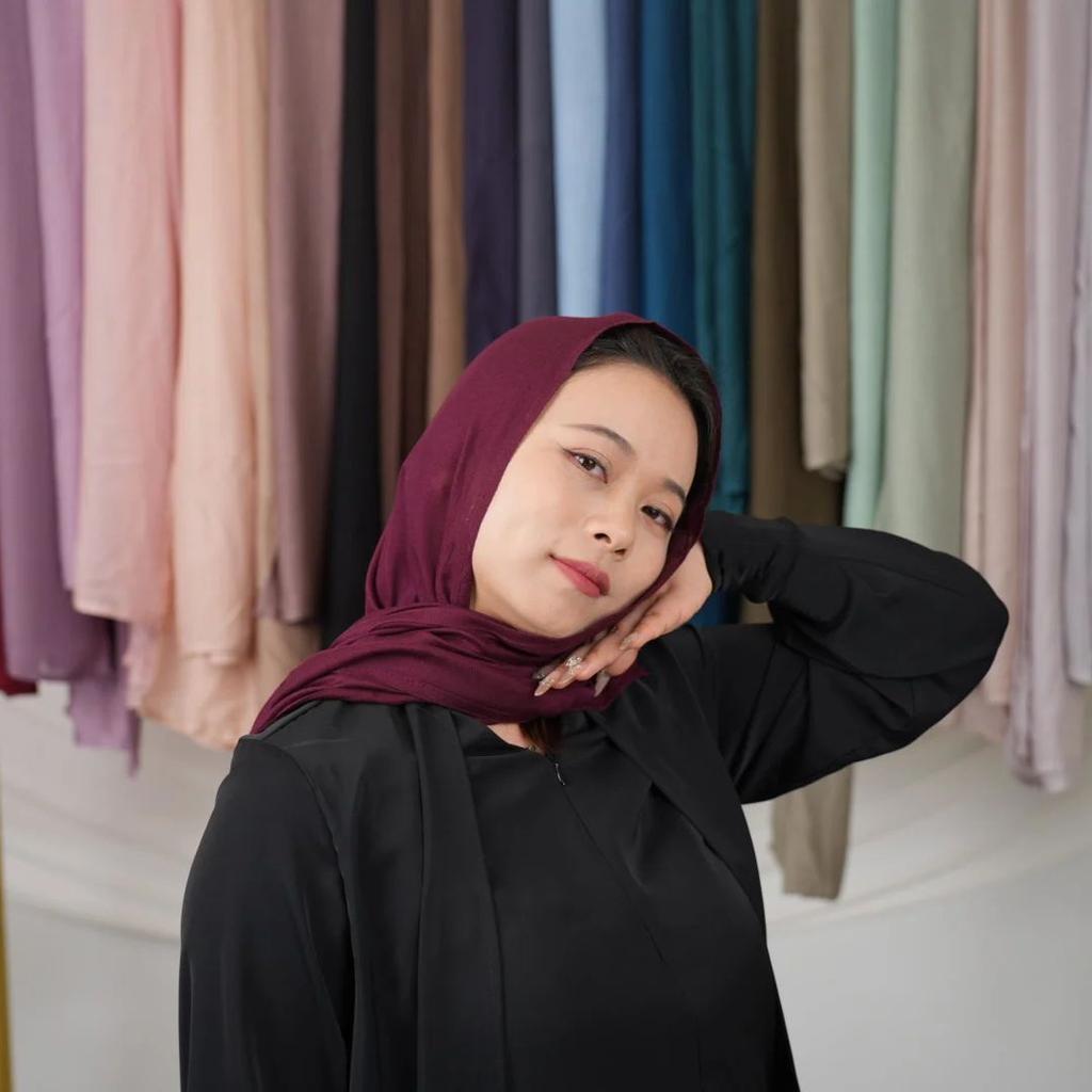 Cotton Rayon Modal Hijab Scarf For Women Big Size Muslim Headscarf Wraps Shawl Femme Musulman Headband Islamic Turban 185*75cm