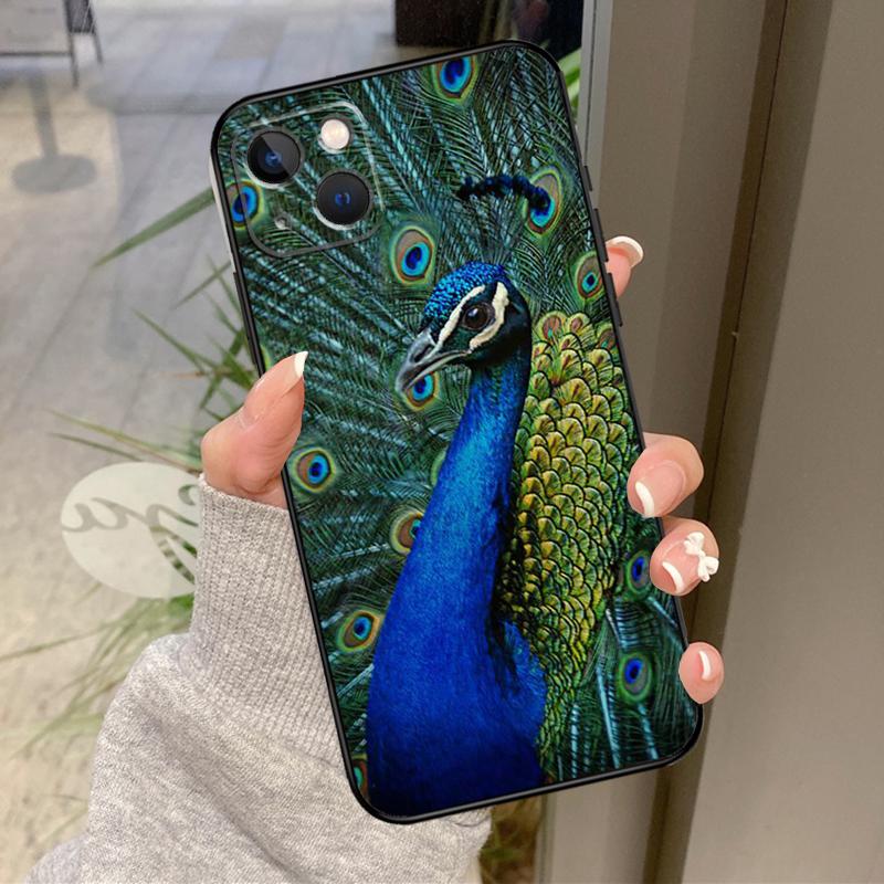 Tier Pfauenmuster Hülle Für iPhone 17 Pro Max 15 14 13 12 11 16 Pro Max Plus 12 13 Mini 16e 17 Air Rückseite