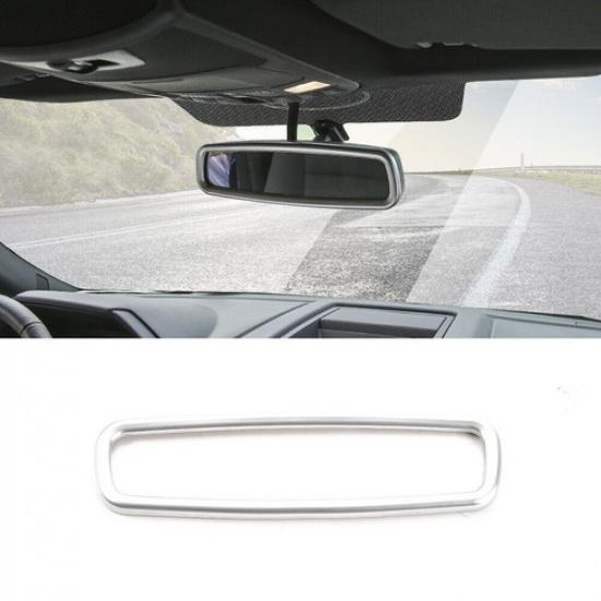 Console Rearview Mirror Frame Trim 1PCS For Ford Mustang 2015- Matte Silver
