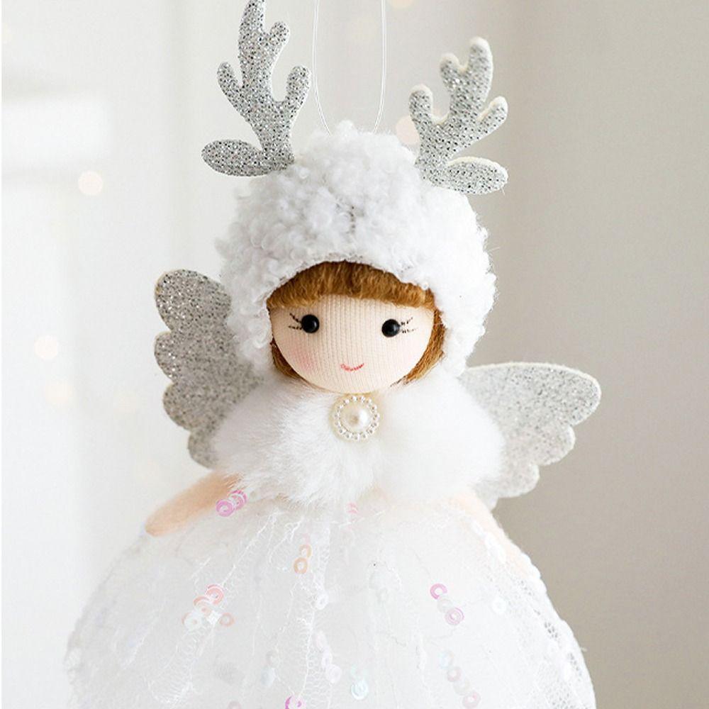 Soft Bead Gauze Skirt Angel Ornaments Handmade Christmas Tree Hanging Decoration  New Year Gift