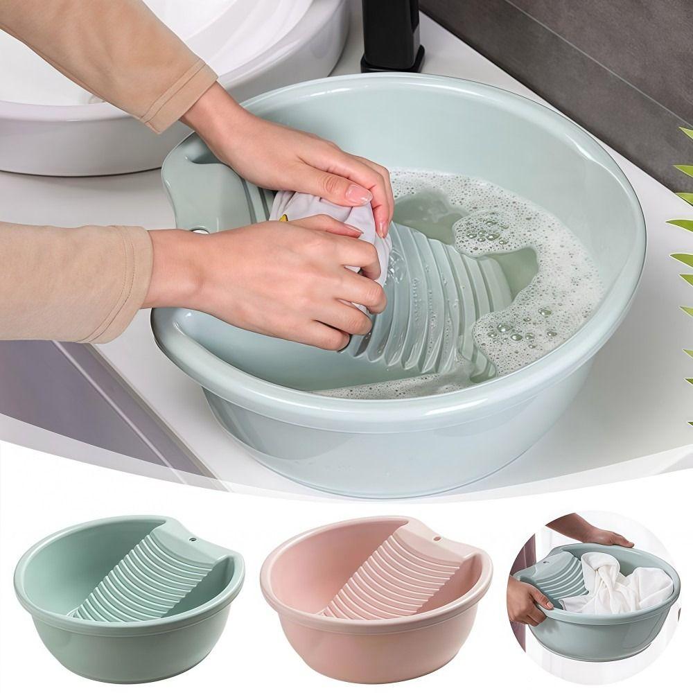 Thickened Washboard Basin 2IN1 Laundry Tub Underwear Cleaning Basin For Hand Washing Clothes
