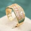 Elegant Golden Color Cross Band Ring Female Bright Synthetic Pink Zirconia Fashion Rings Women Luxury Finger Accessories