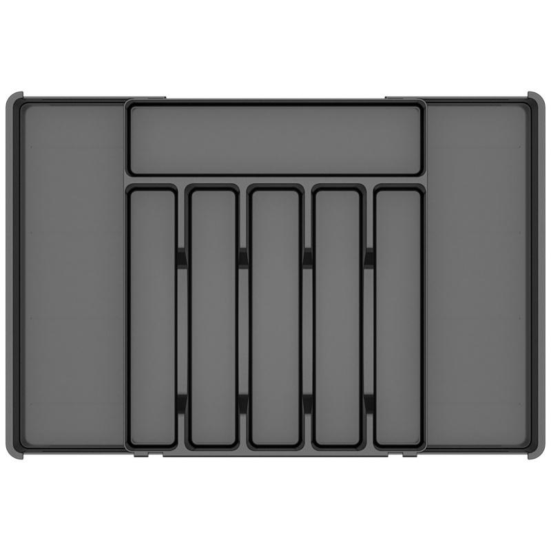 Förvaringslåda för bestick, justerbart bestickställ, utdragbar plastlåda för förvaring