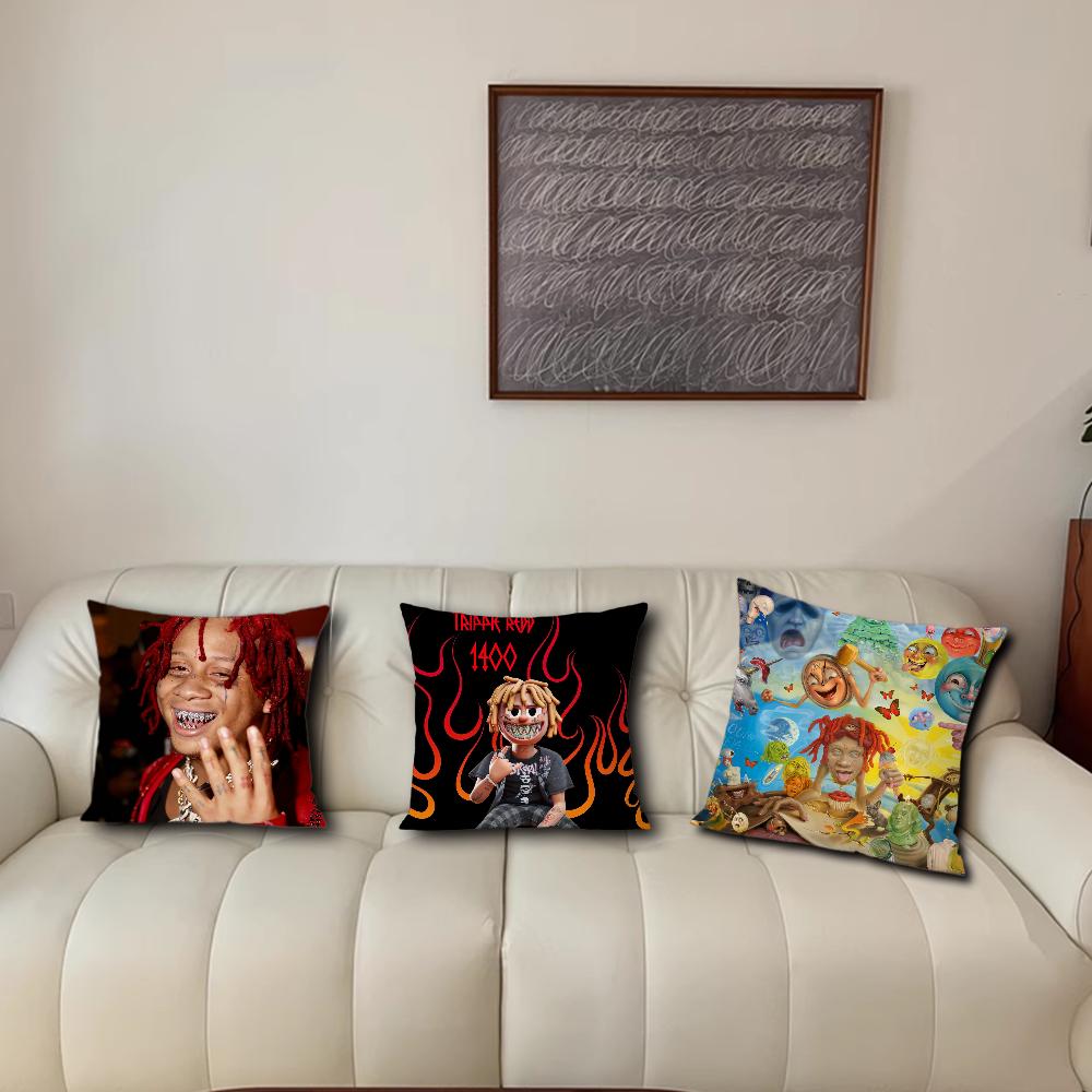 Rapper T-Trippie R-Redd 1400 Miss The Rag For Bedroom Car Coffee Shop Room and Living Room Sofa Decorative Pillow Cover Case