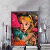 Disney 5D DIY Diamond Painting Alice in Wonderland Retro Print Style Illustration Embroidery Mosaic Cross Stitch Home Decor Gift Crafts